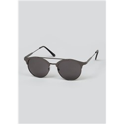Round Frame Brow Bar Sunglasses