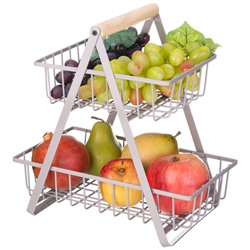 КОРЗИНА ДЛЯ ФРУКТОВ С ДЕРЕВЯННОЙ РУЧКОЙ 27.5*17.5*29 СМ (КОР=6ШТ)