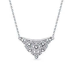 Колье родированное фианит серебро 925*