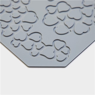 Коврик для айсинга Доляна «Сердца», силикон, 18×14.2×0.3 см, серый