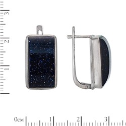 Серьги с авантюрином, родий ИВСК33110Х20АВСR7
