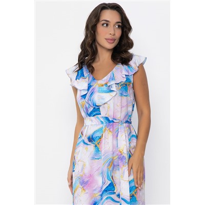 Платье Хатиса (голубо-розовое) П14073-4М