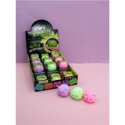 Мялка - антистресс «Mini squeeze pets», mix, шоубокс 24 шт.