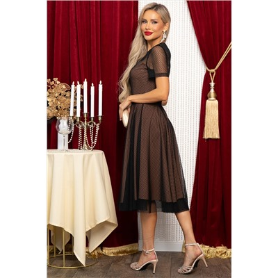 Платье Эйрена (черно-коричневое) П14721-6М