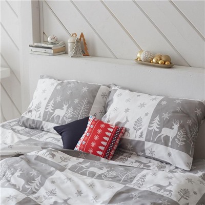 Постельное белье новогоднее LoveLife 2сп New year forest 175*215см,200*225см,50*70см-2штуки