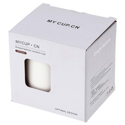 Кружка фарфоровая "Simple" 370мл, д9см h9см, матовая глазурь, отводка золотом, деколь с золотом, цвет - белый, фарфоровая крышка, ложка металл., окрашенный "золото" 13см, д/горла 8см, д/основания 8,5см, в подарочноый коробке (Китай)