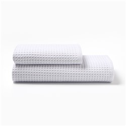 Набор банных полотенец LoveLife "Waffle white" 2 шт: 100х150, 50х100 см., 100% хл