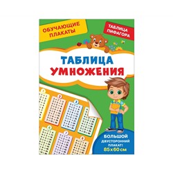 Плакат обучающий Росмэн "Таблица умножения", двусторонний, А4