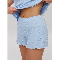 Женская пижама П-96(Каш) / Голубой (цветы)