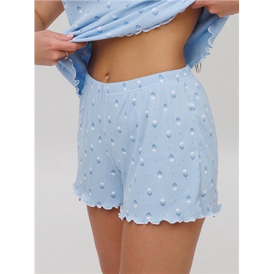 Женская пижама П-96(Каш) / Голубой (цветы)