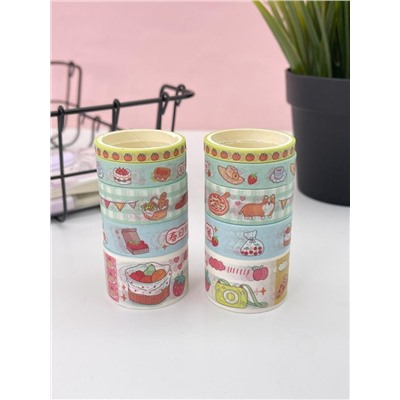 Набор декоративного скотча 10 шт. "Food stories", dog, шоу-бокс 8 шт.