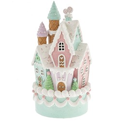 Фигурка декоративная с подсветкой "Домик-торт" (2хAA н/п), L18 W18 H35 см