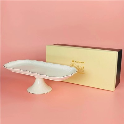 102-158 Овальное блюдо 36см на ножке АГАТА в под.уп.(х6)Фарфор