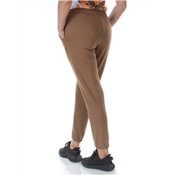 E752 DK. BEIGE Брюки спортивные утепленные женские (хлопок 95%, полиэстер 5%)