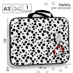 Папка для черчения и рисунков А3, 47×35×2 см с ручками, текстильная, «Злодейки»