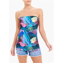 Tropical Print Bandeau Boob Tube