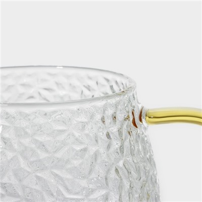 Кружки Magistro «Сара», набор 2 шт., 400 мл, 12×9×8 см, стекло, стеклянное сито, стекло, прозрачная