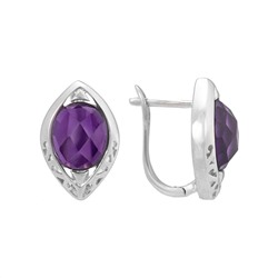 Серьги с гидротермальным аметистом ГЛСЕ.146КГТ-
