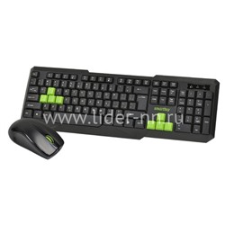 Комплект клавиатура+ мышь Smartbuy 230346AG-KN беспроводной (черный/зеленый)