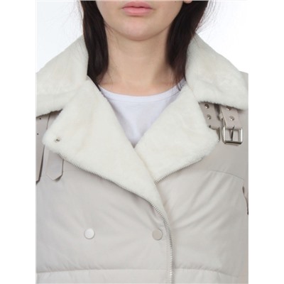 S24-236 LT. BEIGE Куртка демисезонная женская (100 гр. холлофайбер)