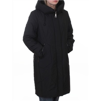 A618 BLACK Пальто зимнее женское (верблюжья шерсть, 120 гр. холлофайбер)