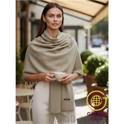 Палантин теплый кашемировый "БУКЛЕ" Арт 2039Ш/16 (бежево-коричневый)