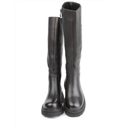 02-FK884-1M BLACK Сапоги зимние женские (натуральная кожа, байка, натуральный мех)
