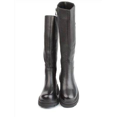 02-FK884-1M BLACK Сапоги зимние женские (натуральная кожа, байка, натуральный мех)