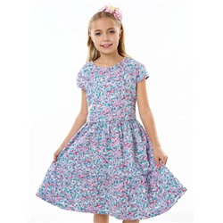 Детское платье "Карусель" / Нежные цветочки на голубом