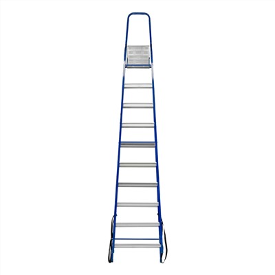 Стремянка, 10 ступеней, стальной профиль, алюминиевые ступени Сибртех