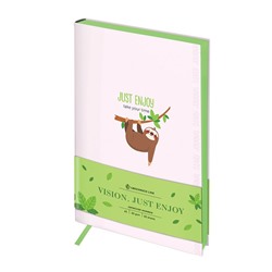 Записная книжка А5 80л. ЛАЙТ, кожзам, Greenwich Line "Vision. Just enjoy", тон. блок, цв. срез