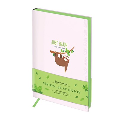 Записная книжка А5 80л. ЛАЙТ, кожзам, Greenwich Line "Vision. Just enjoy", тон. блок, цв. срез