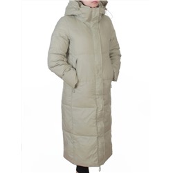 3068 OLIVE Пальто пуховое женское с внутренним жилетом (утиный пух)