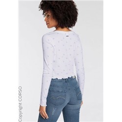 Shirt Langarm Kurzform Aop