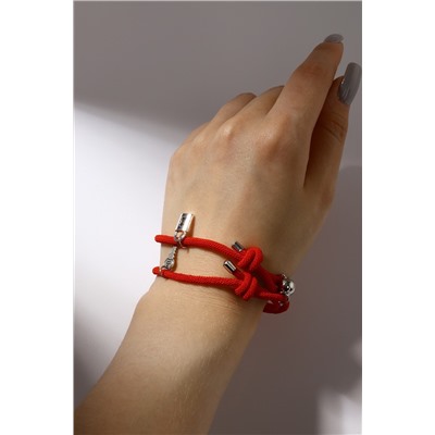 Браслеты парные «Неразлучники» на магнитах, замок с ключиком, красные, d=7 см