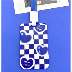 Футляр для карт на ленте "Blue bear", heart