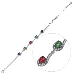 Браслет с бериллами, корундом и фианитами ТФБЕ.05ДР1.80