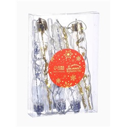 Ёлочные игрушки набор 6 шт. «Сосулька», 11.5×1 см, золото/серебро