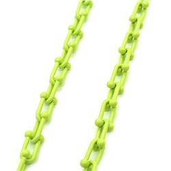 Цепочка для украшений, звено 15*9мм  с эмалью цв.салатовый, 50см