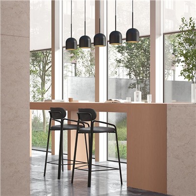 Стул полубарный Ror, Round, велюр, черный/черный