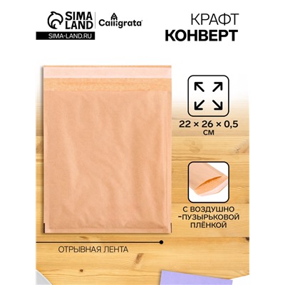 Крафт-конверт с воздушно-пузырьковой плёнкой MailPRO E/2, 22 х 26 см, kraft