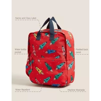 Kids' Water Repellent Rocket Nursery Backpack