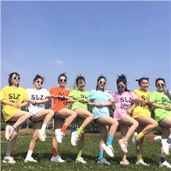 Tide, sports trend colored knee socks for men and women, mid-length