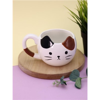 Керамический чайный набор (кружка+блюдце) «Mr. Purr», 430 ml