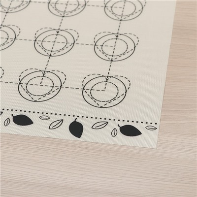 Коврик для выпечки армированный Доляна «Макарун», силикон, 40×30 см