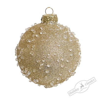 Шар "Льдинки" шампань (стекло) 8 см