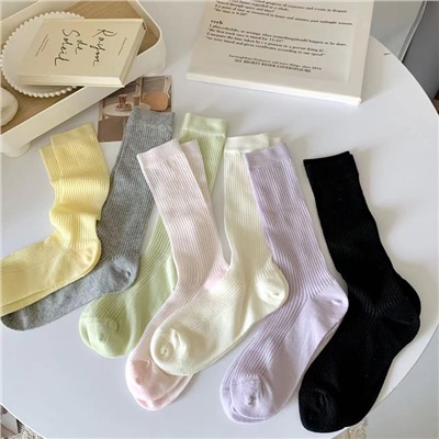 Ultra thin breathable colored summer knee socks, mid-length, city style, absorbs sweat and smell