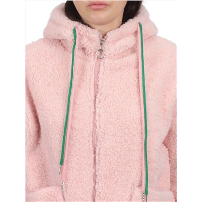 1008 PINK Куртка плюшевая демисезонная (65% хлопок, 35% полиэстер) оверсайз 46-54