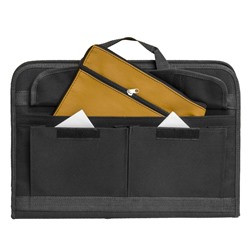 Папка для чертежей и рисунков для художников А3, 450 х 320 х 30 мм, с ручками, каркасная, текстильная, 3 кармана, чёрная, Estado