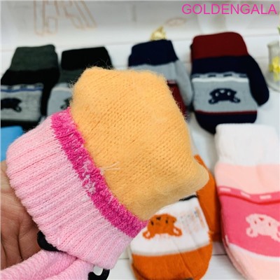 Детские варежки теплые с начесом длина 15 см Арт 3 тип 2